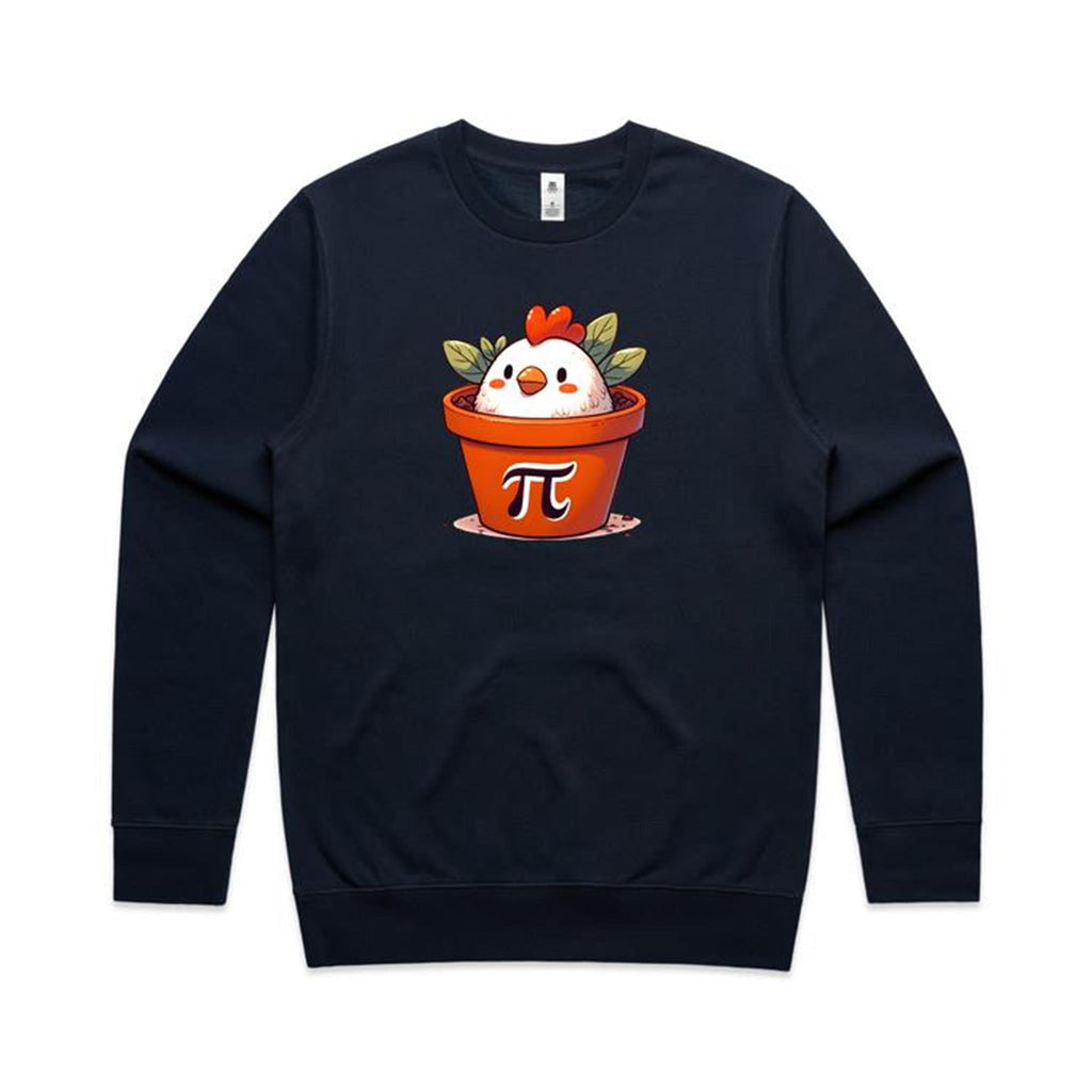 Chicken Pot Pi - AS Colour Stencil Crew Sweatshirt Navy Sweatshirt Printed In Australia