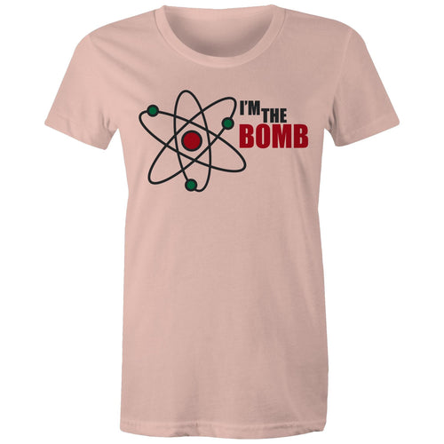 Atom, I'm The Bomb - Womens T-shirt Pale Pink Womens T-shirt Printed In Australia Science