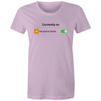 Currently On Aeroplane Mode - Womens T-shirt Lavender Womens T-shirt Printed In Australia Tech