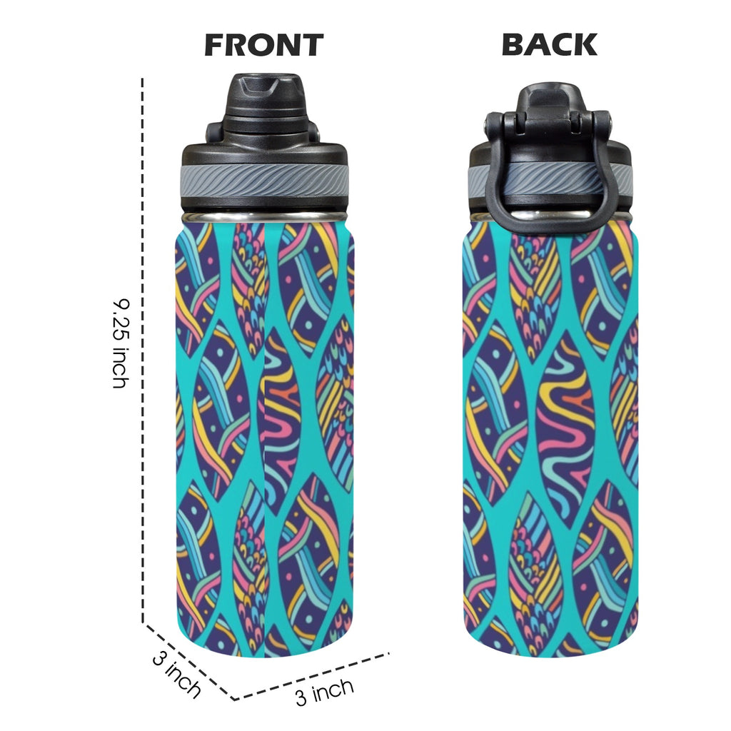 Aloha Surfboards - Insulated Water Bottle with Dual-Use Lid (18oz) Insulated Water Bottle with Dual-Use Lid (18oz) Printed Offshore Summer Surf
