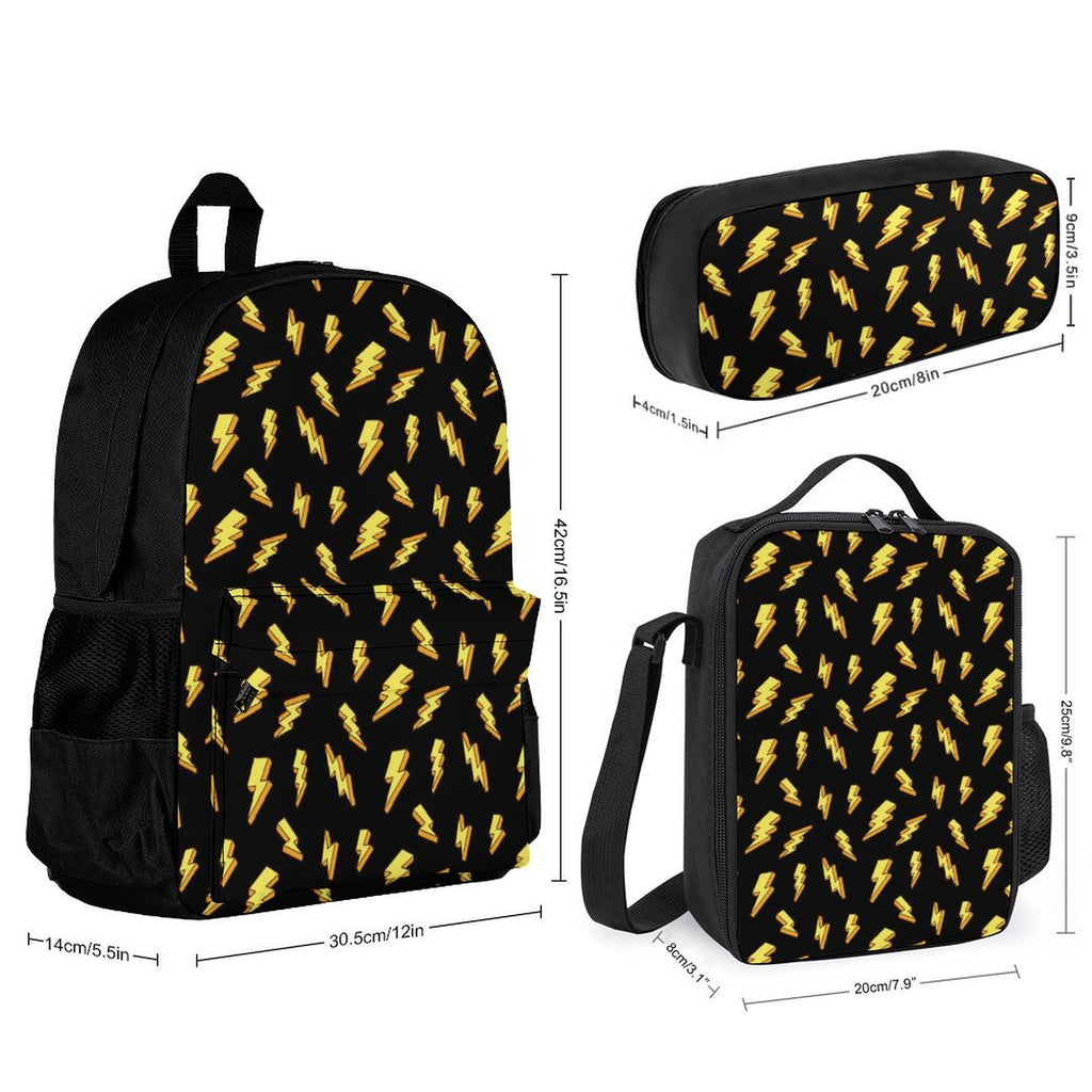 Yellow Lightning - Three Piece Backpack Set