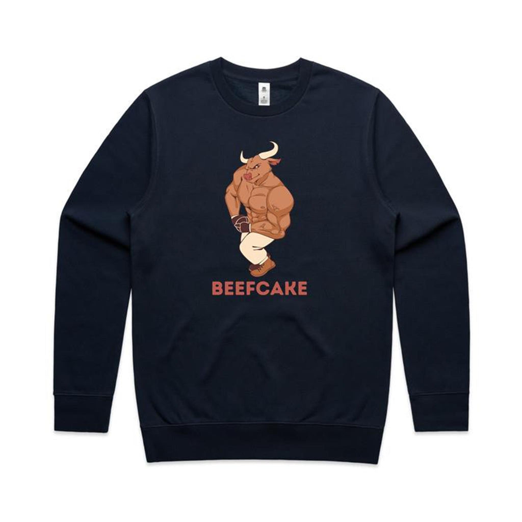 Beefcake - AS Colour Stencil Crew Sweatshirt Navy Sweatshirt Fitness Printed In Australia
