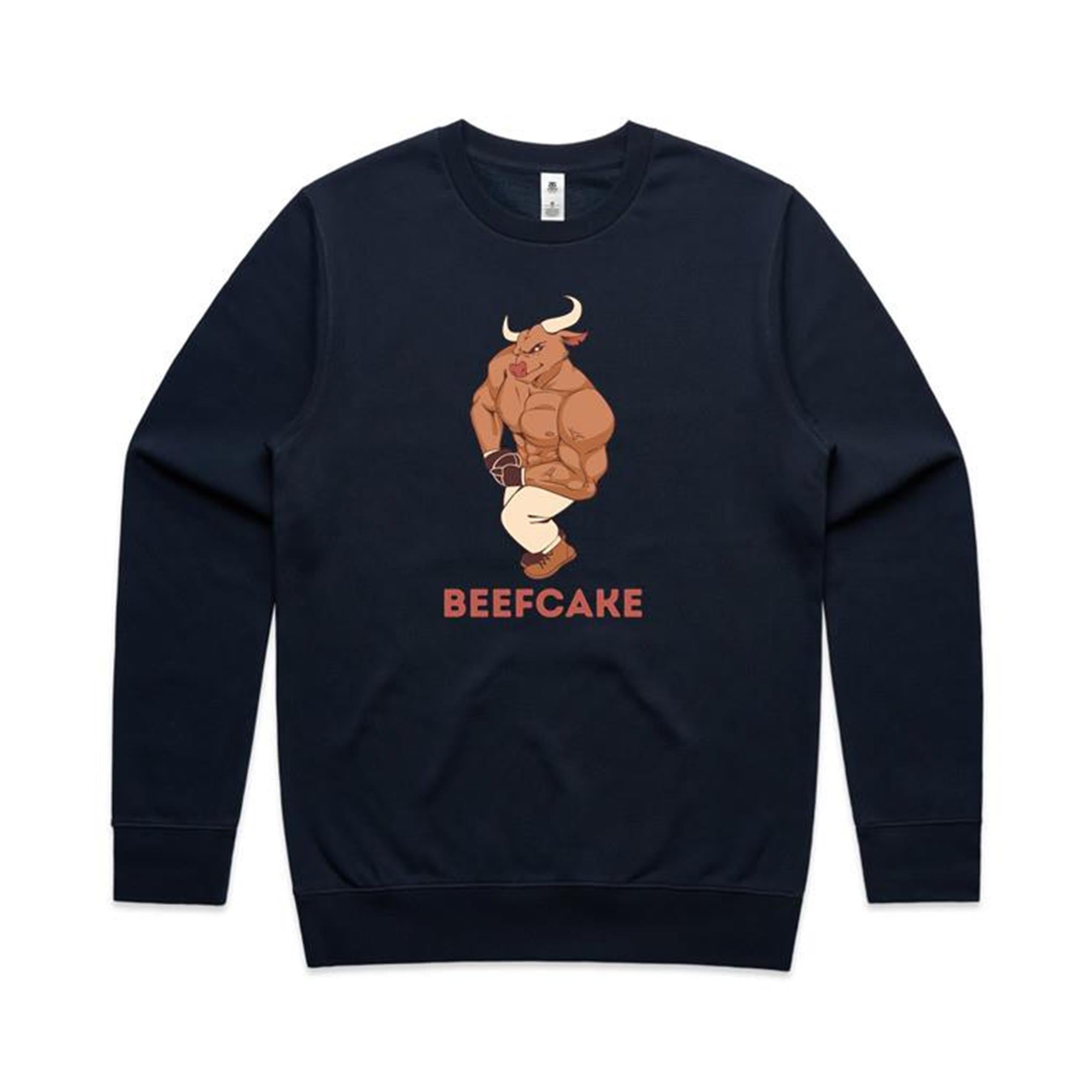 Beefcake - AS Colour Stencil Crew Sweatshirt Navy Sweatshirt Fitness Printed In Australia