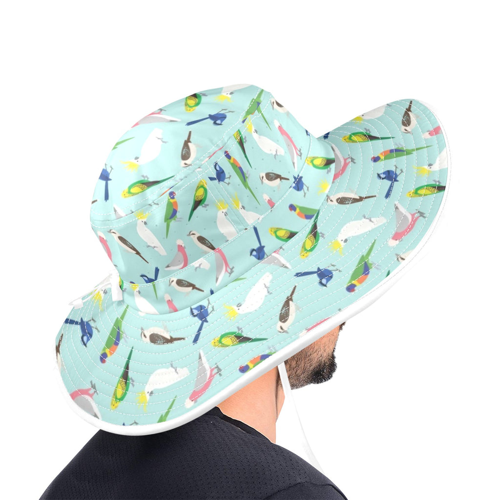Australian Birds Wide Brim Bucket Hat Wide Brim Bucket Hat Australia Birds Printed Offshore
