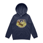 Dachshund, I've Got Friends In Low Places Kids AS Colour Hoodie Midnight Blue Kids Hoodie animal Printed In Australia
