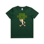 Here For The Food - Kids Youth T-shirt Forest Green Kids T-shirt Food Printed In Australia