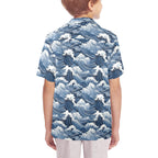 Japanese Waves Senior Kids Hawaiian Shirt