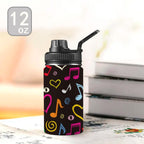 Musical Notes Kids Water Bottle with Chug Lid (12 oz) Kids Water Bottle with Chug Lid Music Printed Offshore
