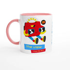Personalised - The View From The 90's - White 11oz Ceramic Mug with Colour Inside Ceramic Pink Personalised 11oz Mug customise Globally Fulfilled personalise Retro
