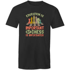 Chess And Education - Mens T-Shirt Black Mens T-shirt Chess Games Printed In Australia