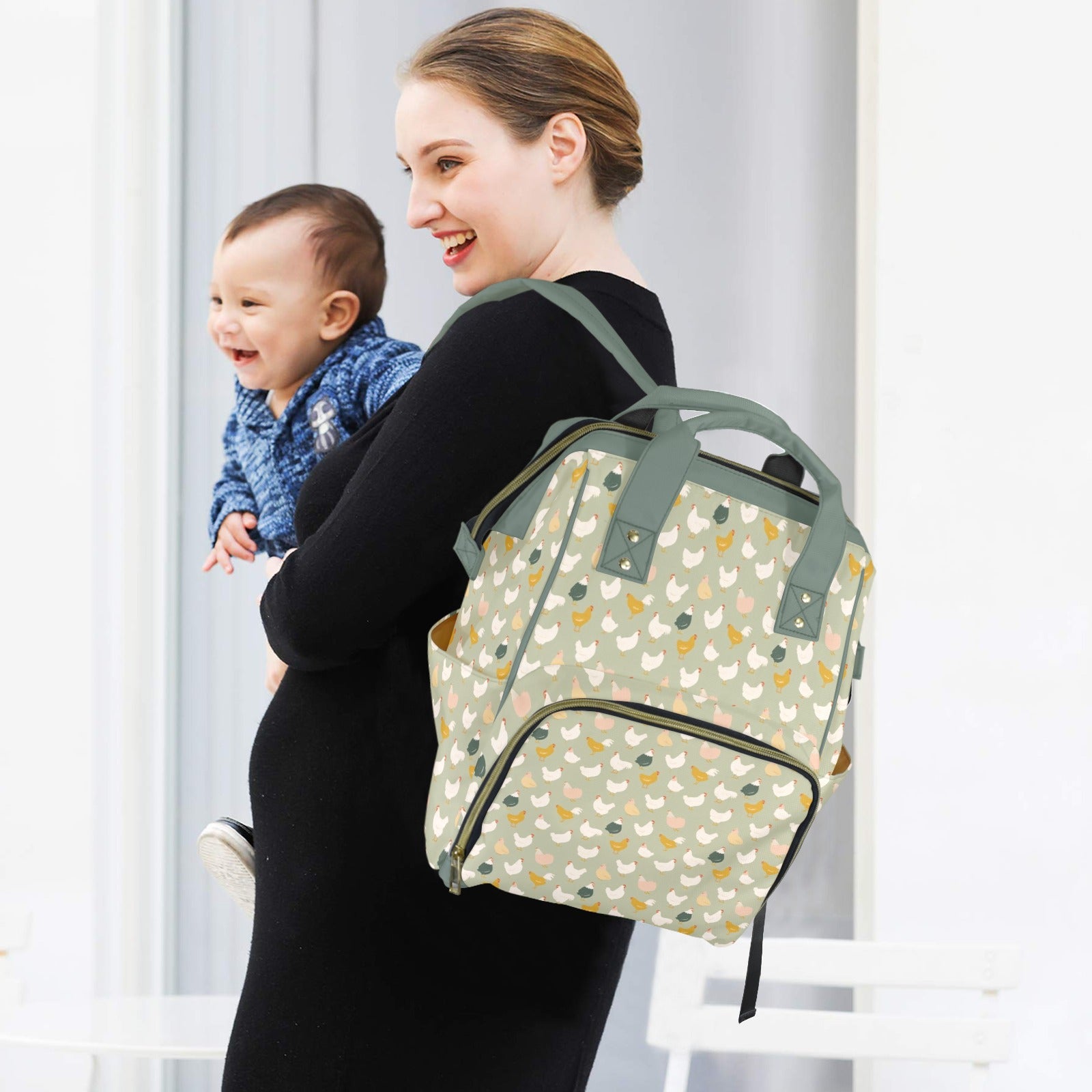Chicken Life Multi-Function Backpack, Nappy / Diaper Bag Multi-function Backpack, Nappy / Diaper Bag animal Printed Offshore