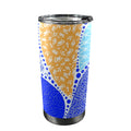 Blue Swirl - 20oz Mobile Tumbler with Lid (Black Lock) One Size 20oz Travel Mug Printed Offshore
