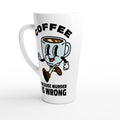 Coffee, Because Murder Is Wrong - White Latte 17oz Ceramic Mug Default Title Latte Mug Coffee Globally Fulfilled
