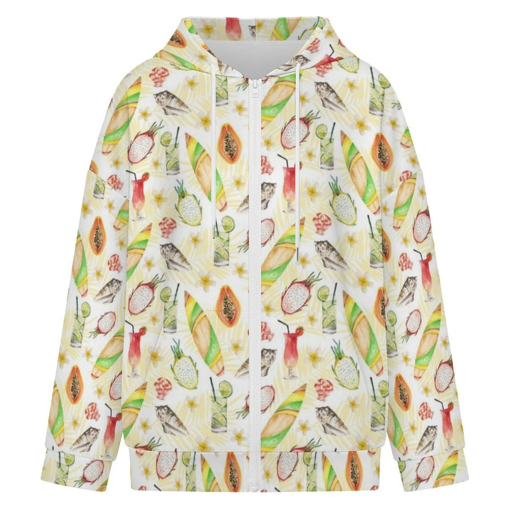 Tropical Surf Women's Full-Zip Hoodie