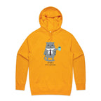 Cranky Cat, Not Before My Coffee - Mens Hoodie Gold Mens Hoodie animal Coffee Printed In Australia