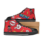 Comic Book Red - Men's High Top Canvas Shoes