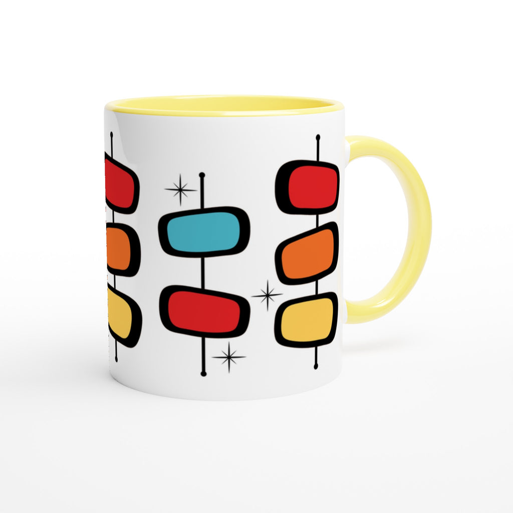 Retro Style - White 11oz Ceramic Mug with Colour Inside Colour 11oz Mug Globally Fulfilled Retro