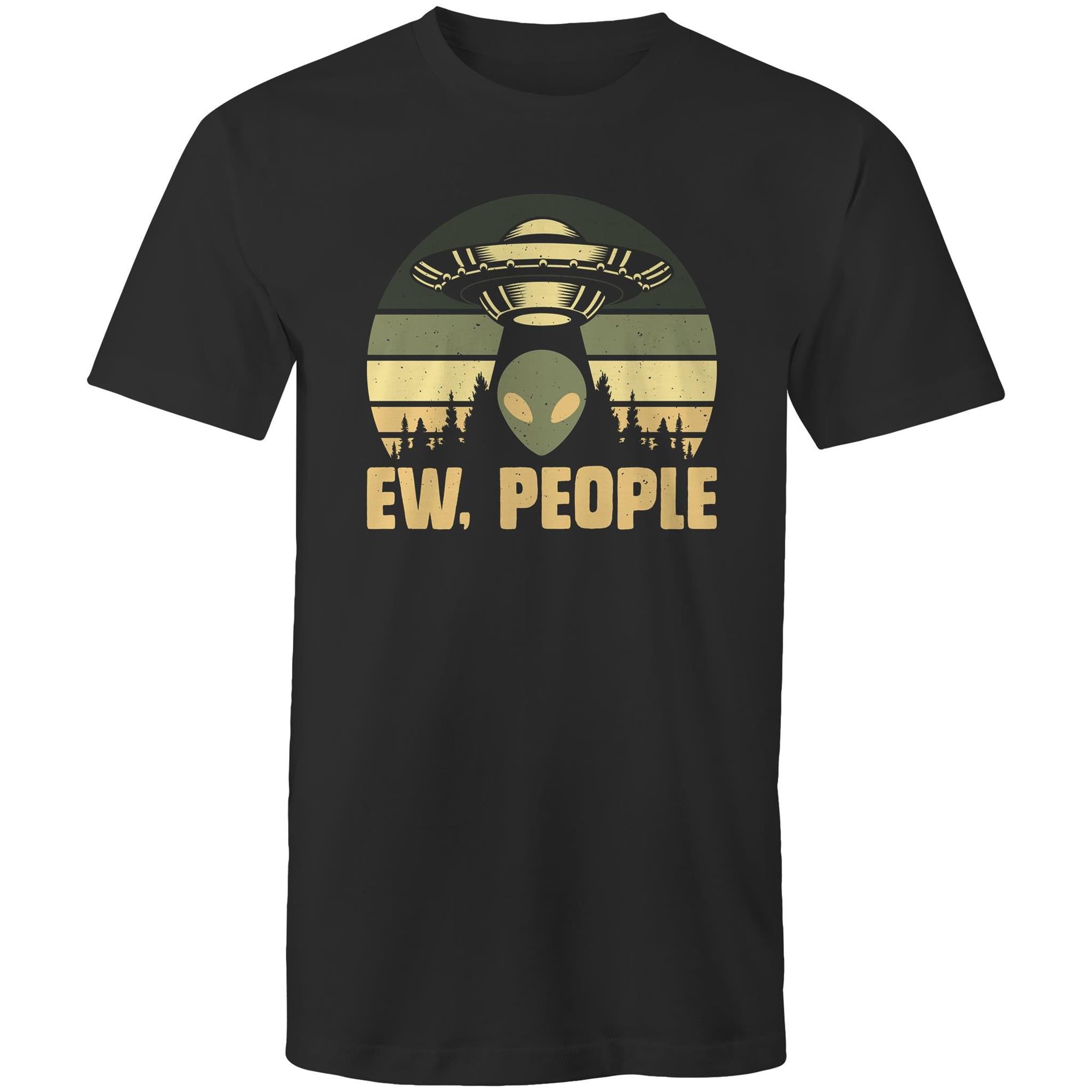 Alien Ew, People - Mens T-Shirt Black Mens T-shirt Printed In Australia Sci Fi