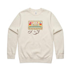 Best Pa Ever, Cassette Tape - AS Colour Stencil Crew Ecru Sweatshirt Dad Music Printed In Australia