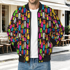 Colourful Cats Men's Casual Zip‑Up Bomber Jacket