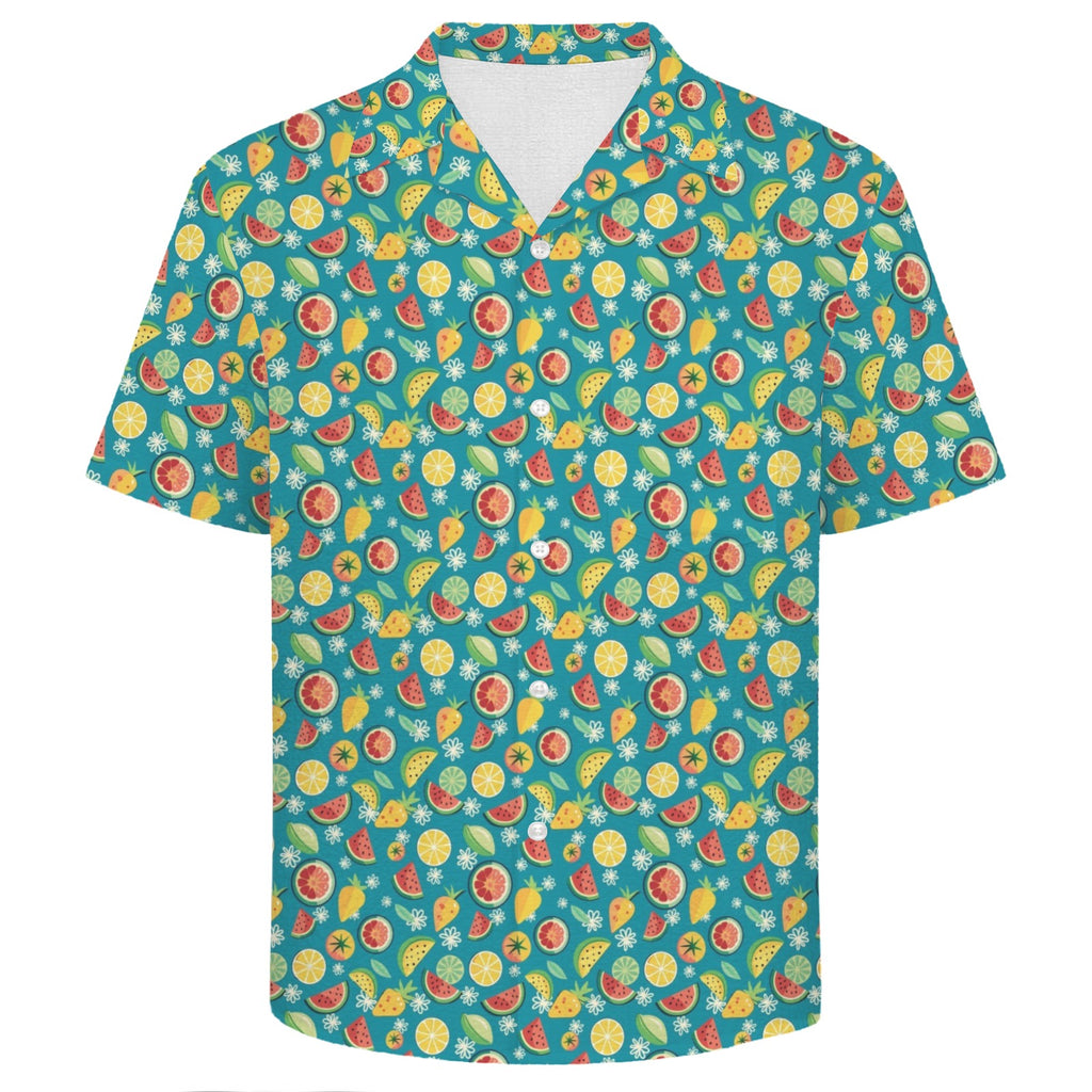 Summer Fruit Men's Crinkle Hawaiian Shirt