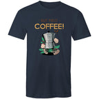 But First, Coffee - Mens T-Shirt Navy Mens T-shirt Coffee Printed In Australia