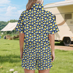 Rubber Ducks On Dark Women's Windbreaker Short Set