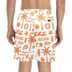 Orange Surf Men's Mid-Length Beach Shorts Men's Mid-Length Beach Shorts Printed Offshore Surf