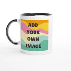 Personalised - Add Your Own Image - White 11oz Ceramic Mug with Colour Inside Ceramic Black Personalised 11oz Mug Customise Globally Fulfilled Personalise