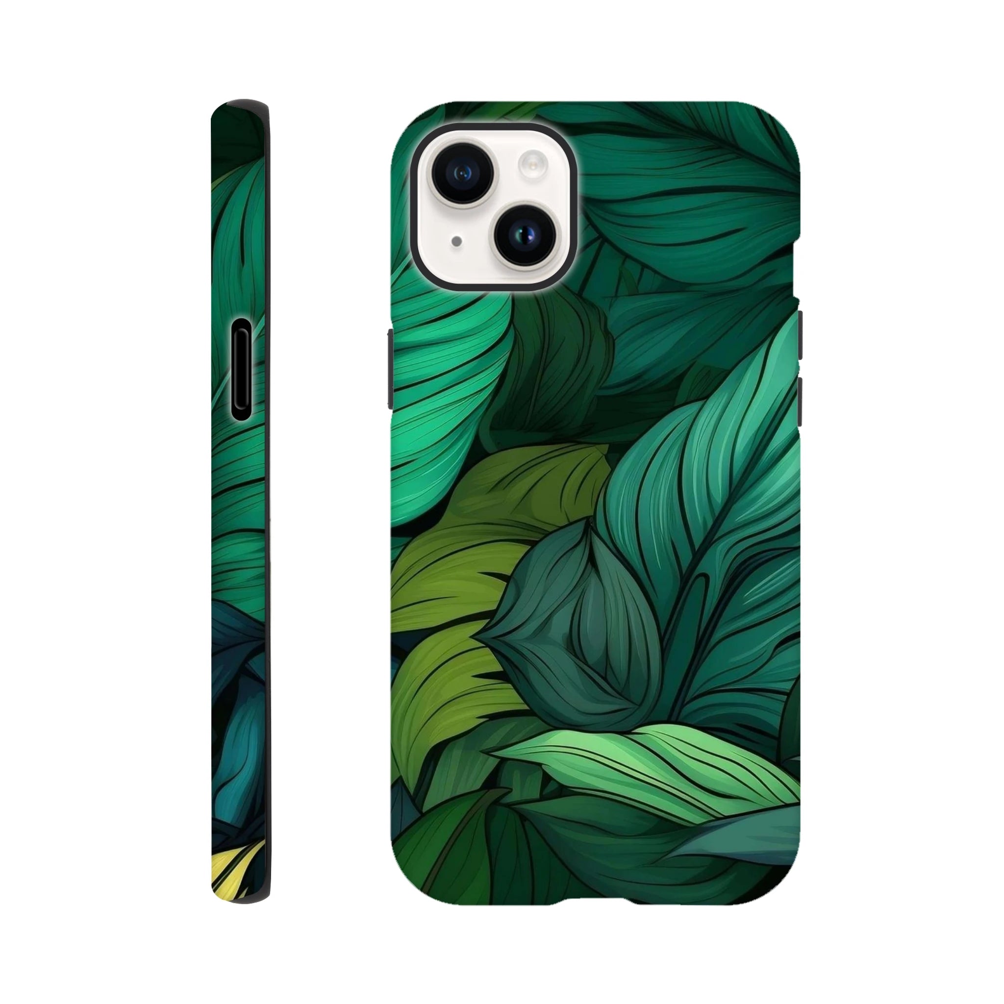 Tropical Leaves - Apple iPhone Tough case iPhone 14 Plus iPhone Tough Case Globally Fulfilled Plants