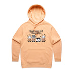 Coffee Beauty, All Shapes And Sizes Women's AS Colour Hoodie Peach Womens Hoodie Coffee Positivity Printed In Australia
