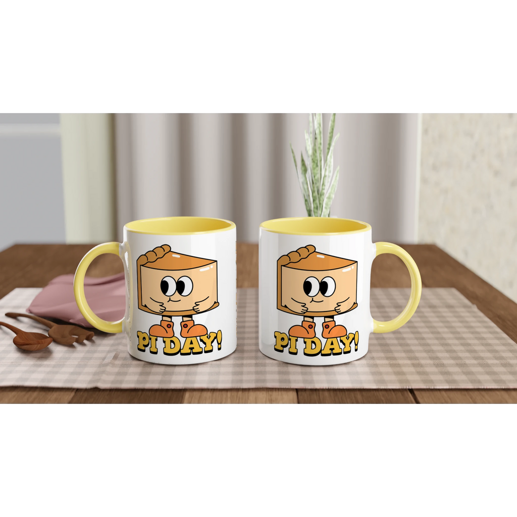 Personalised - Pi Day - White 11oz Ceramic Mug with Colour Inside Personalised 11oz Mug customise Globally Fulfilled Maths personalise Science