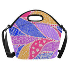 Pink Swirl Neoprene Lunch Bag/Large (Model 1669) Neoprene Lunch Bag Printed Offshore