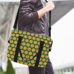 Yellow Flowers On Green Duffle Bag-Simple (Model 1715) Duffle Bag-Simple (1715)