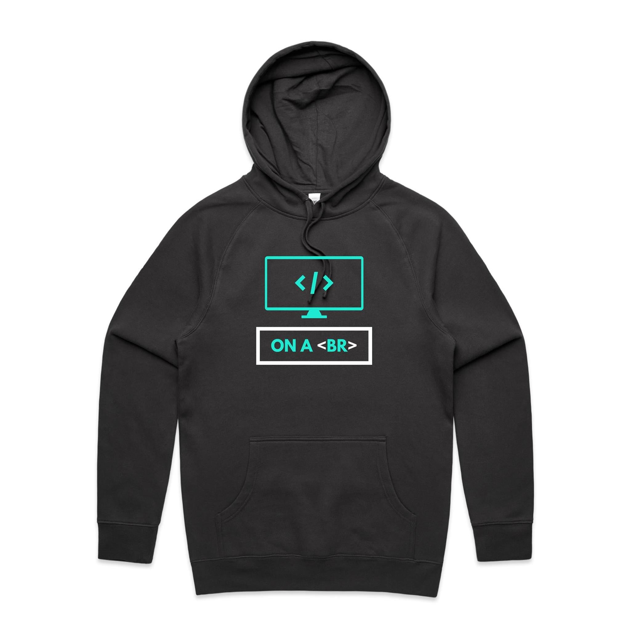 On A Break, Coding - Mens Hoodie Coal Mens Hoodie Printed In Australia Tech