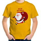 Santa Ho Ho Holidays, Christmas - Kids Youth T-Shirt Gold Kids Christmas T-shirt Christmas Printed In Australia