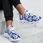 Blue Hawaiian Floral Women's Twisted Sole Sneakers