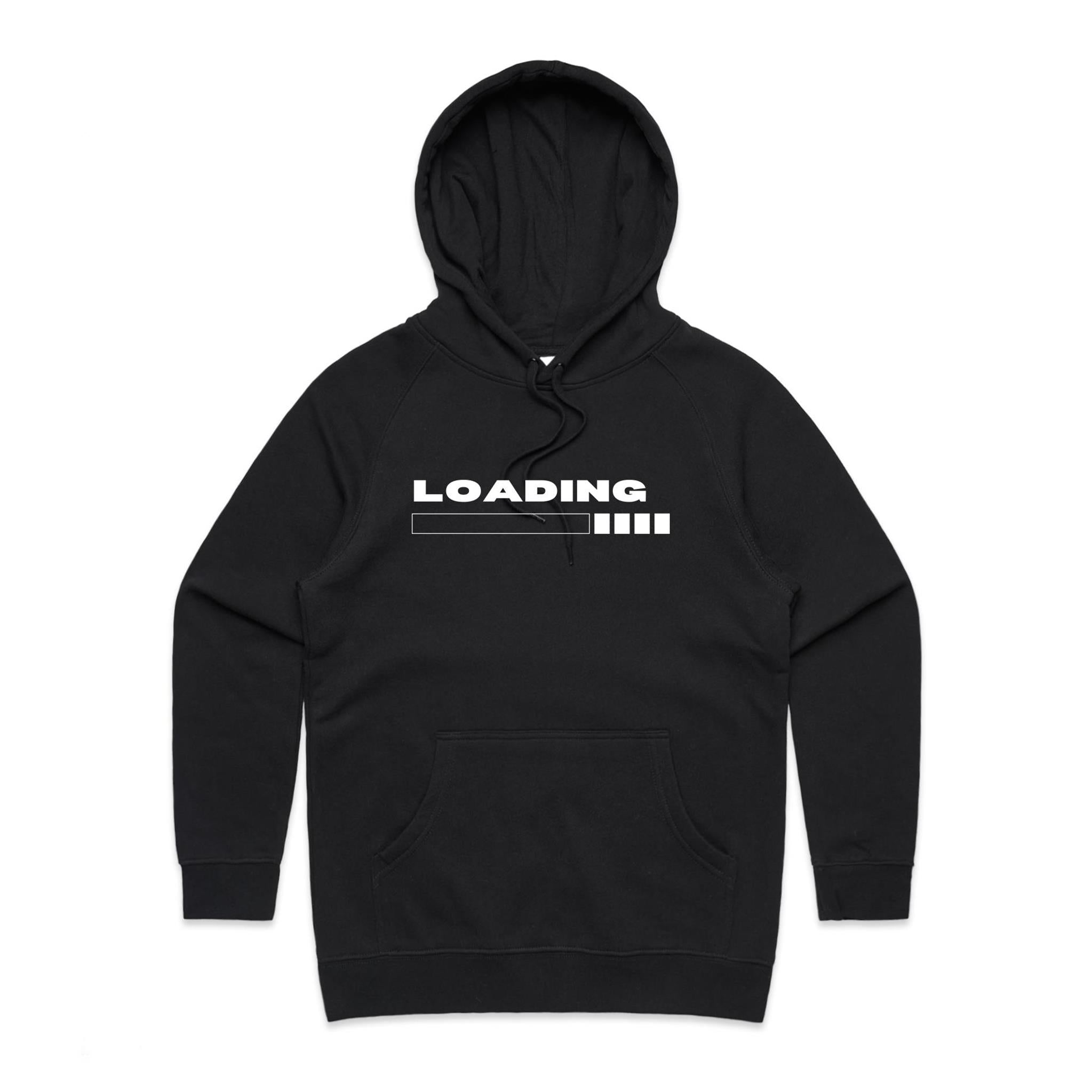 Loading - Womens Hoodie Black Womens Hoodie Printed In Australia Tech
