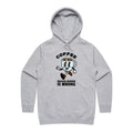 Coffee, Because Murder Is Wrong Women's AS Colour Hoodie Grey Marle Womens Hoodie Coffee Printed In Australia
