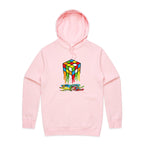 Melting Game Cube - Mens Hoodie Pink Mens Hoodie Games Printed In Australia