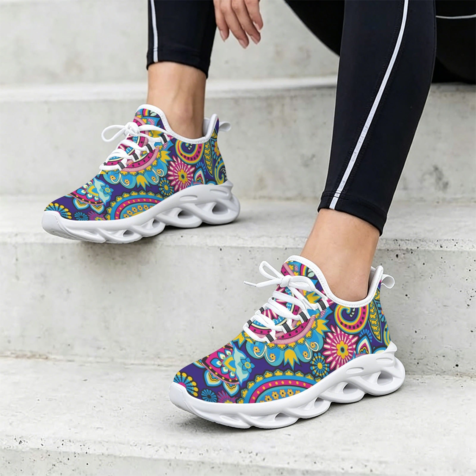 Bright Paisley Women's Twisted Sole Sneakers