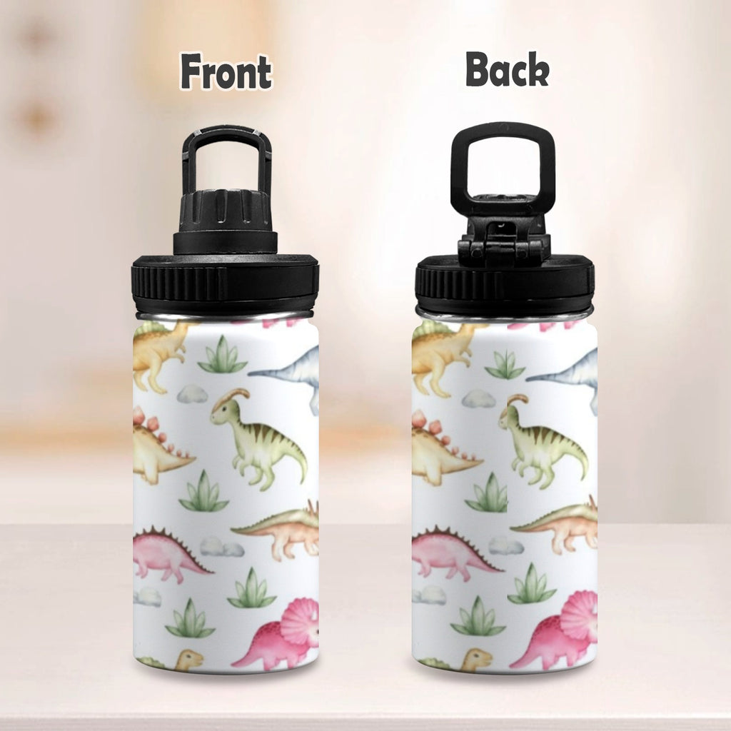Dinosaur Garden - Kids Water Bottle with Chug Lid (12 oz) Kids Water Bottle with Chug Lid animal Printed Offshore