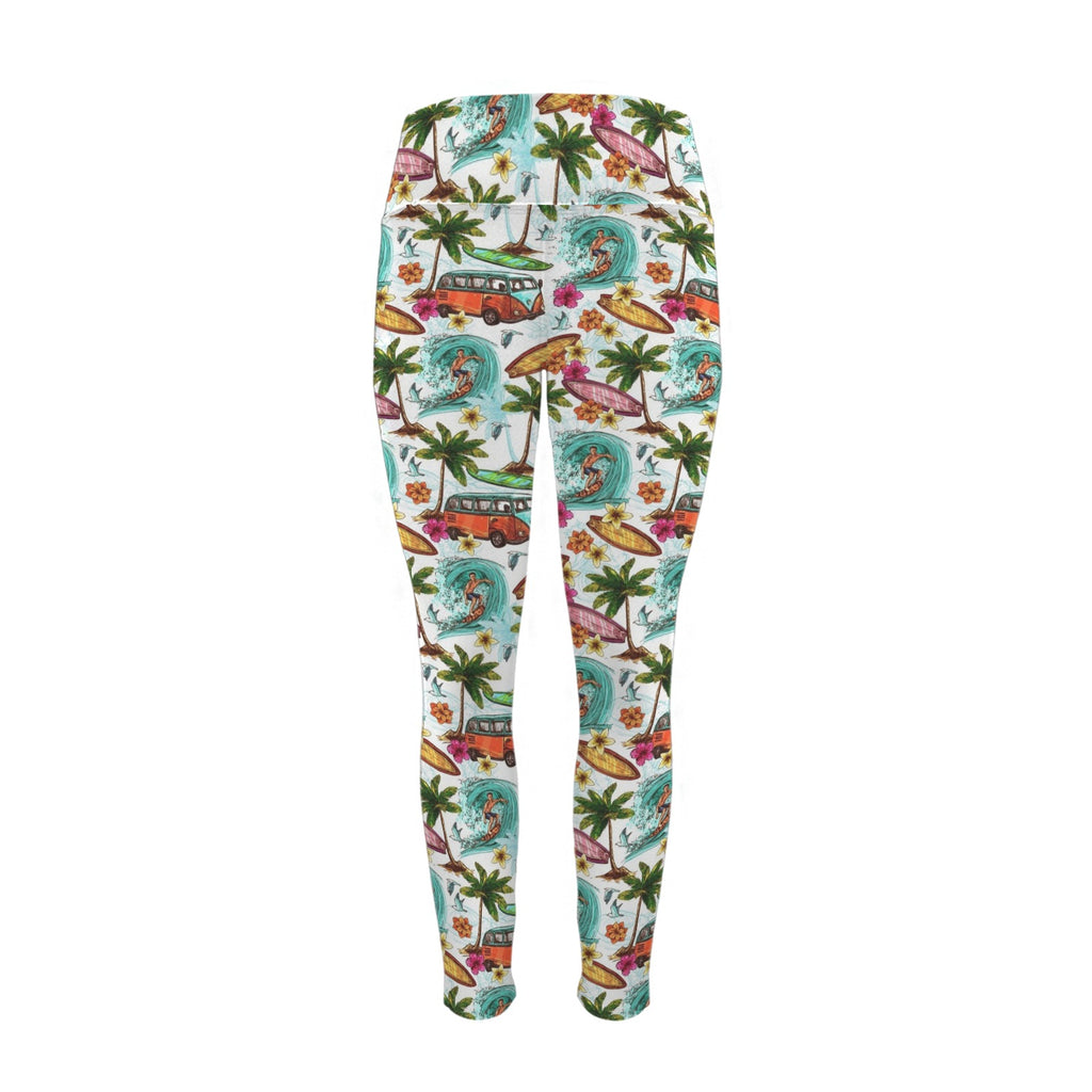 Surfing Safari Women's High Waist Pockets Yoga Leggings