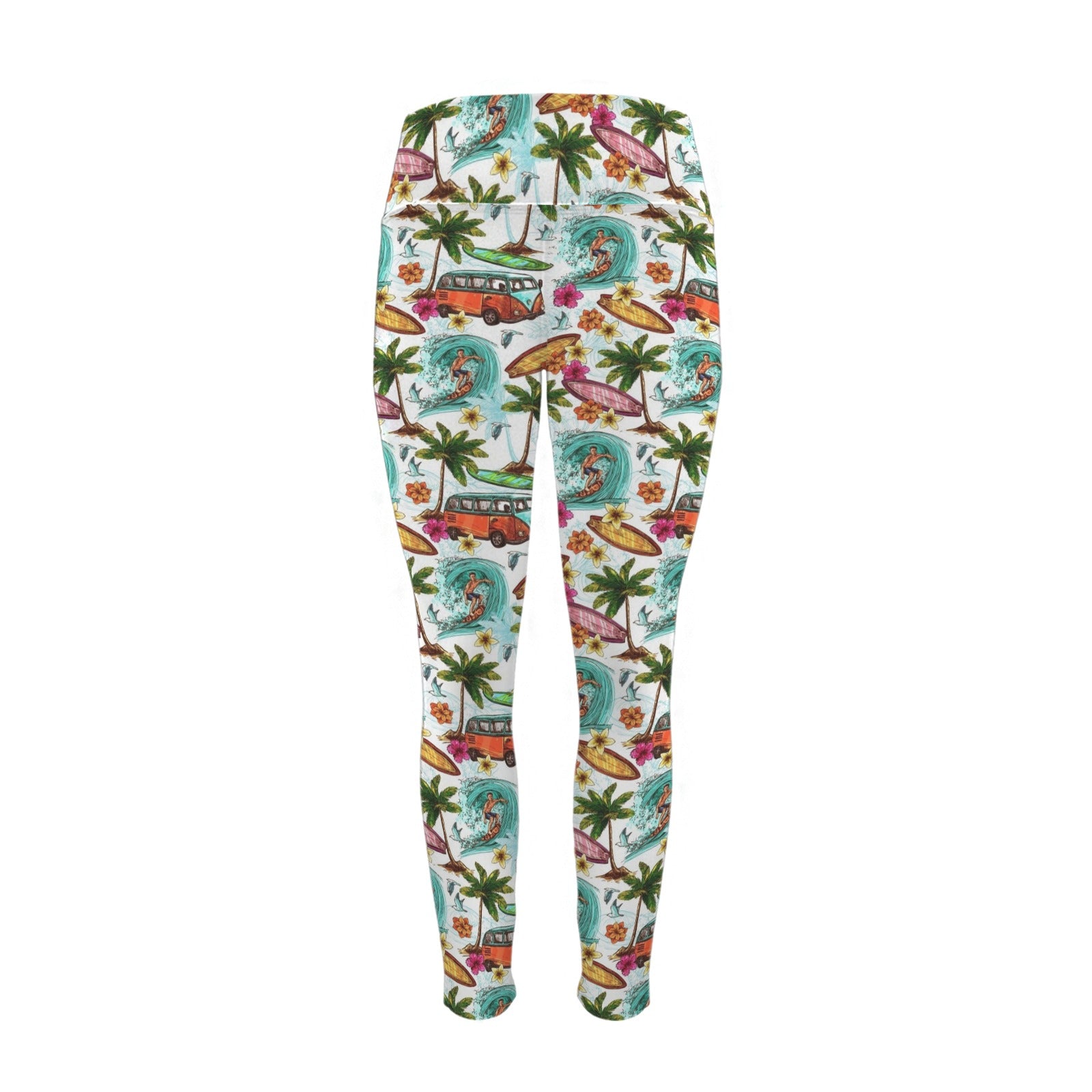 Surfing Safari Women's High Waist Pockets Yoga Leggings