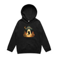 Black Cat Alien UFO Abduction Kids AS Colour Hoodie