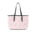 Pink Hawaiian Floral PU Leather Tote Bag Large One Size Leather Tote Bag-Large Plants Printed Offshore