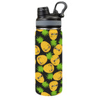 Cool Pineapples - Insulated Water Bottle with Dual-Use Lid (18oz) One Size Insulated Water Bottle with Dual-Use Lid (18oz) Food Printed Offshore