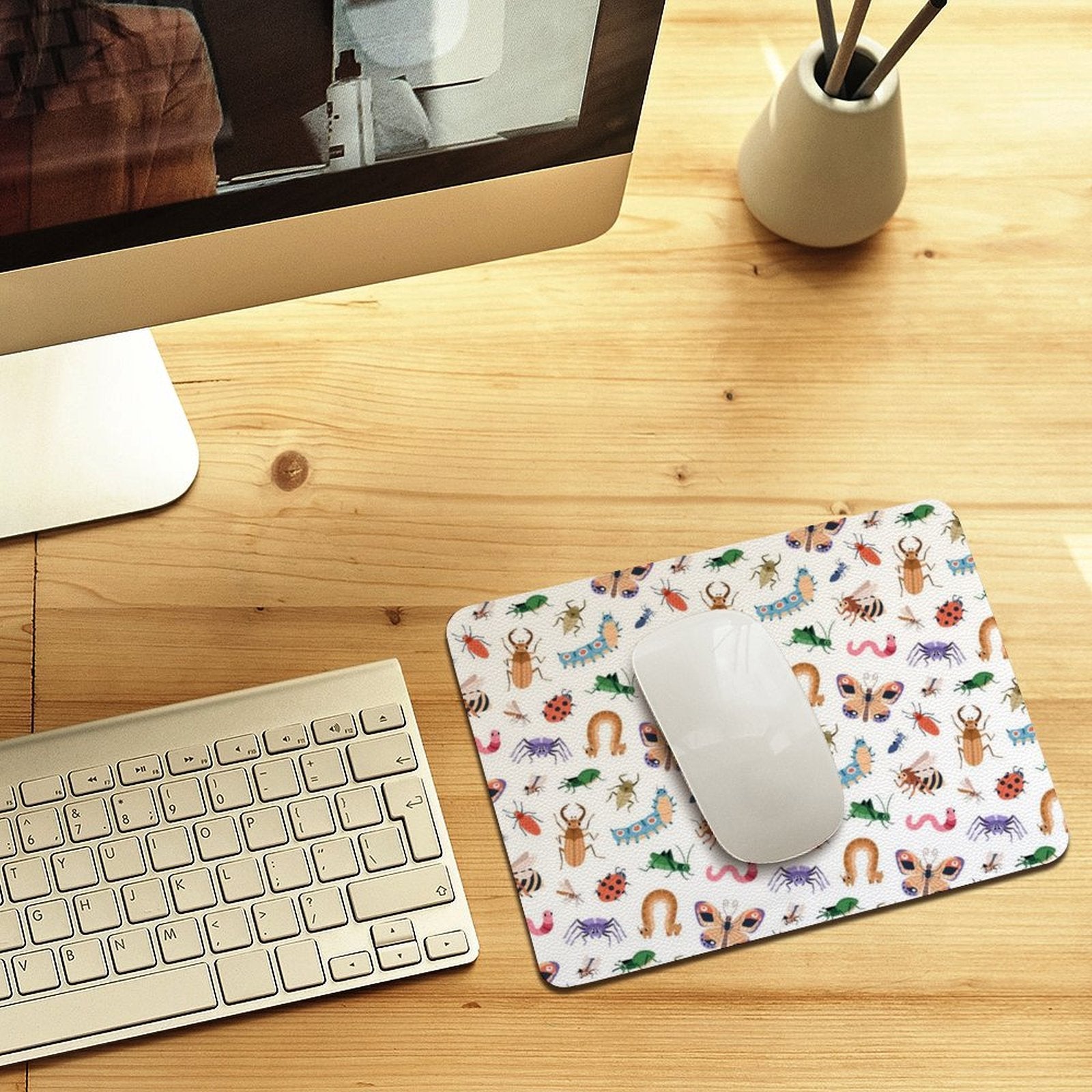Cute Little Bugs Leather Mouse Pad Leather Mouse Pad animal Printed Offshore