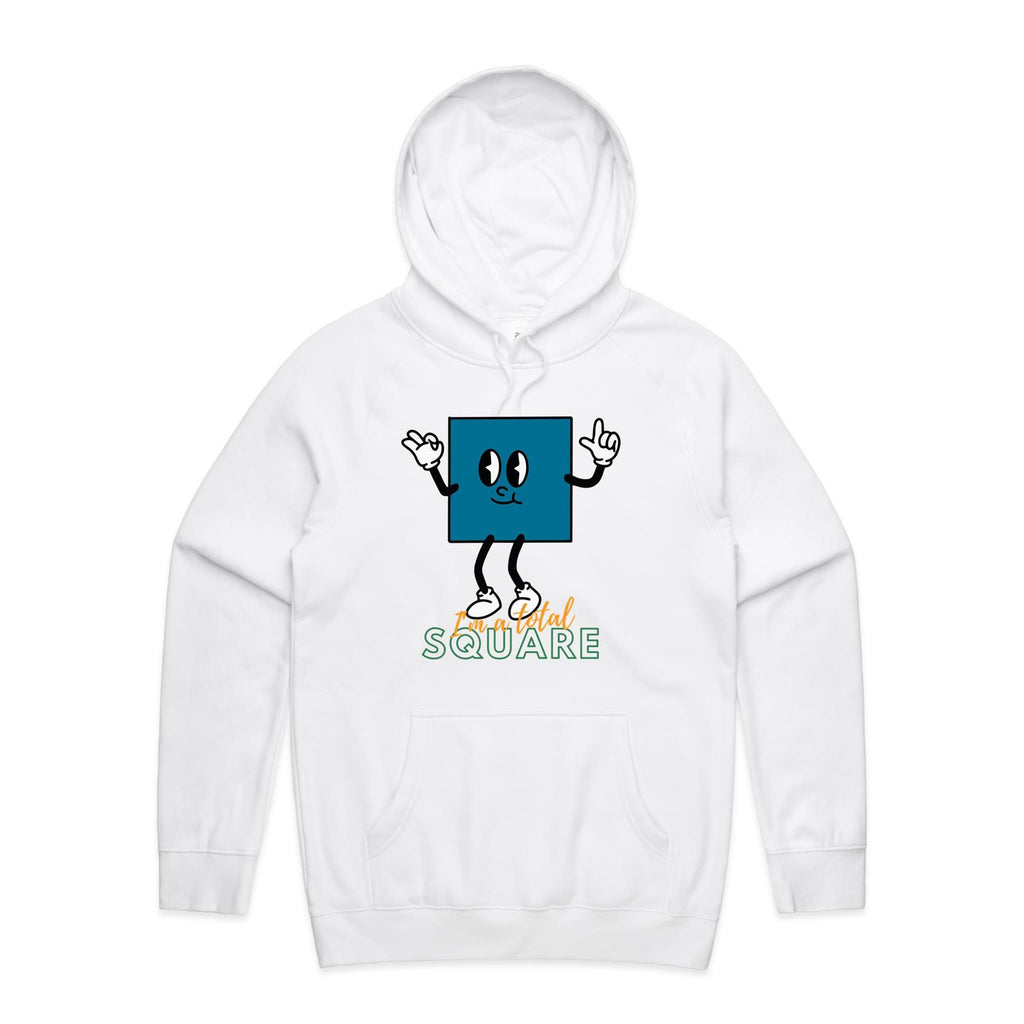 I'm A Total Square - Mens Hoodie White Mens Hoodie Maths Printed In Australia