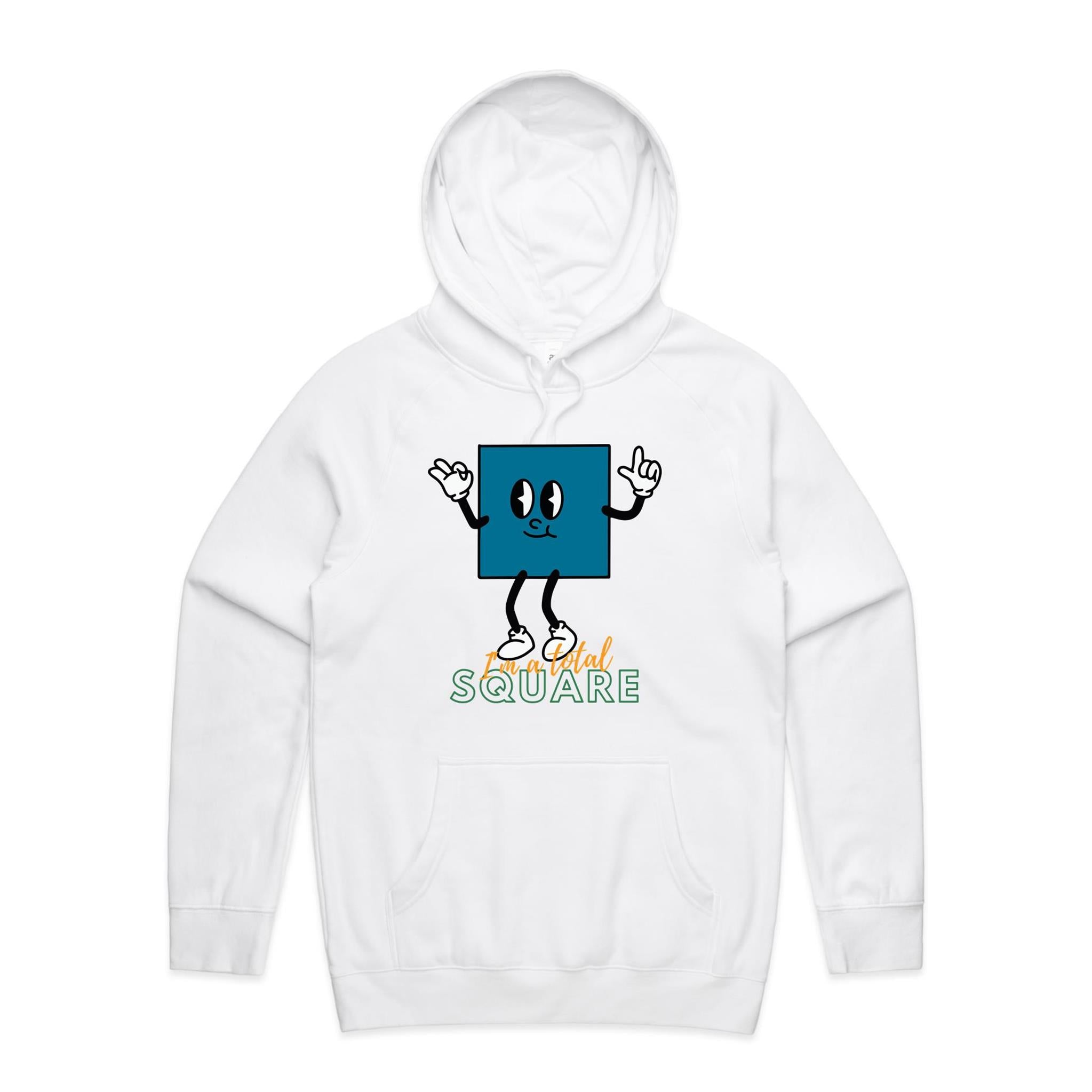 I'm A Total Square - Mens Hoodie White Mens Hoodie Maths Printed In Australia